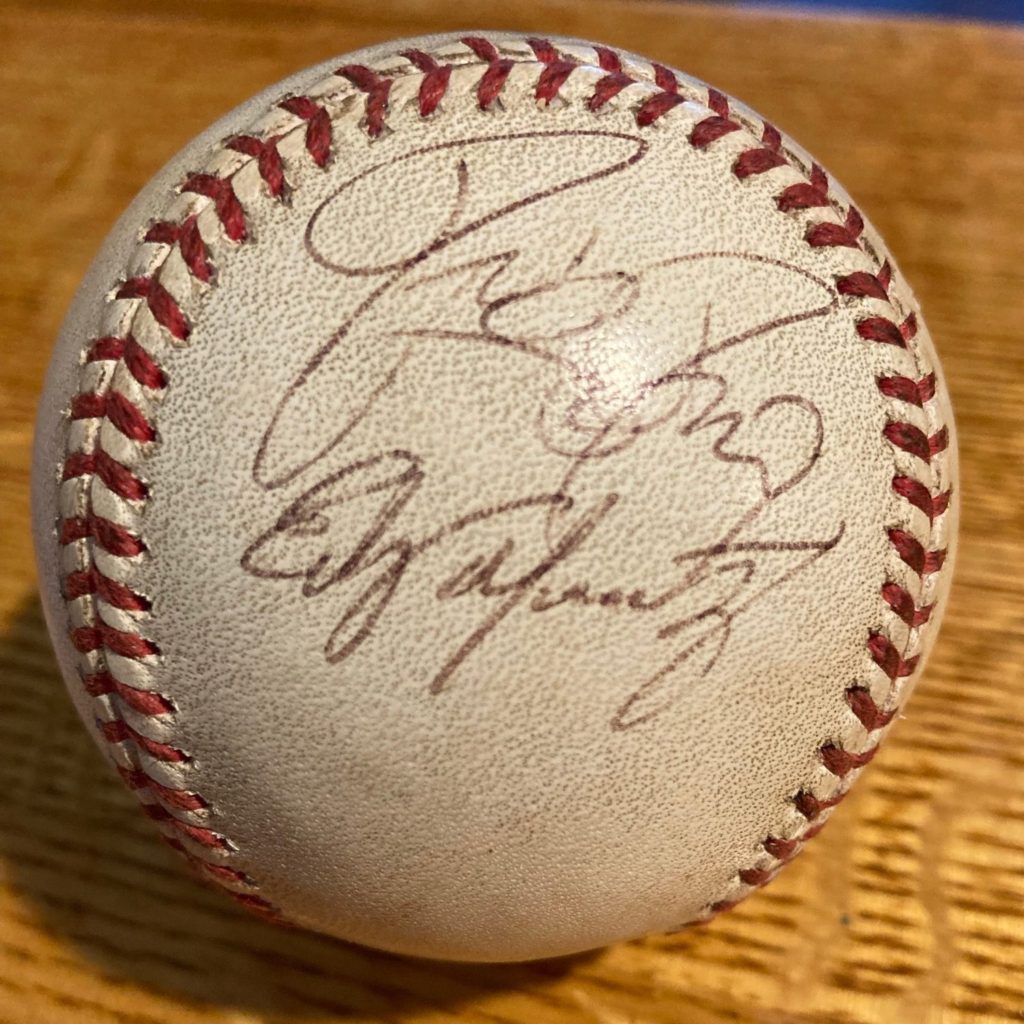 An autographed baseball