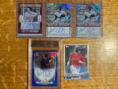 A selection of Braxton Davidson autograph cards