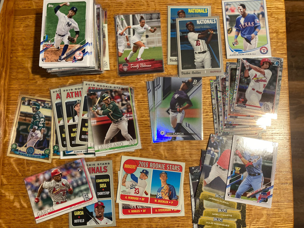 A selection of sports cads purchased for a dime each.